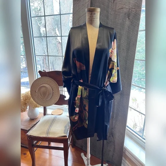 Silk Kimono Robe Plus Size - Picture 10 of 16